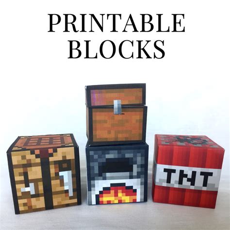 minecraft printable papercraft blocks set