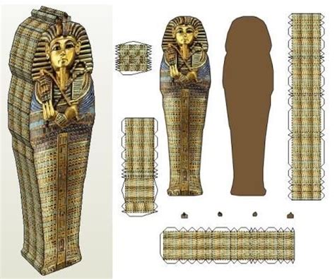 sarcophagus  tutankhamun paper model  jossorio paper