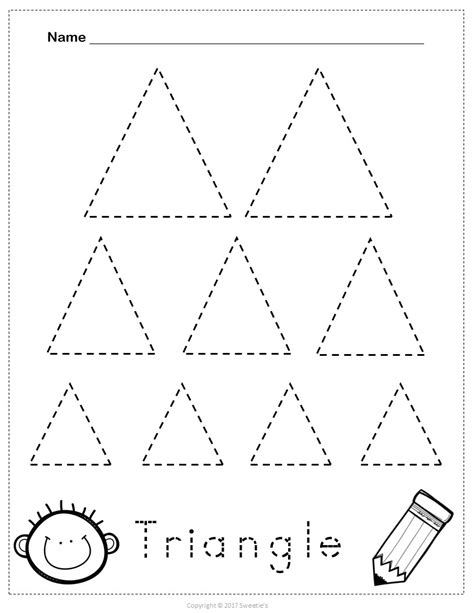 tracing triangle worksheets