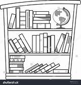 Bookcase Bookshelf Clipground Cliparts sketch template
