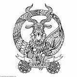 Capricorn Mandalas Taurus Lace Signos Raster Getcoloringpages Talismans Zodiaco sketch template