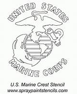 Coloring Pages Marines Marine Corps Emblem Logo Stencil Choose Board Stencils Kids Popular sketch template