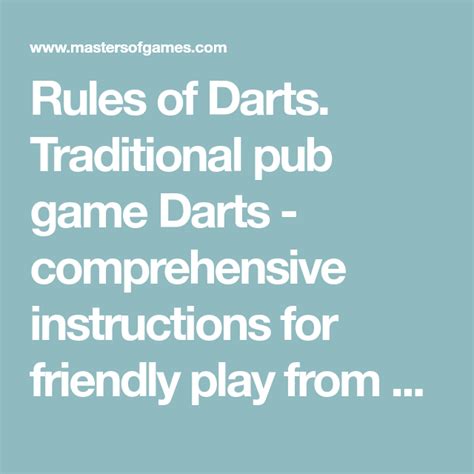 rules  darts traditional pub game darts comprehensive instructions  friendly play