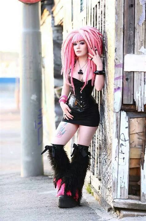 cybergoth pink black with images hot goth girls goth girls gothic