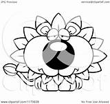 Dandelion Mascot Lion Flower Clipart Cartoon Depressed Thoman Cory Goofy Outlined Coloring Vector Sly 2021 Clipartof sketch template