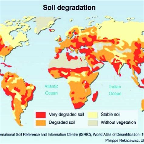 global soil degradation map source unep international soil reference