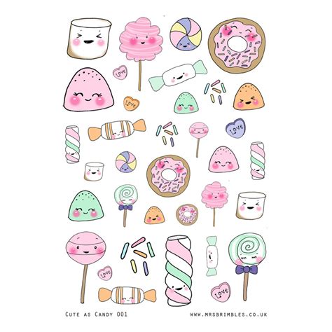 cute  candy illustration stickers  mrsbrimbles