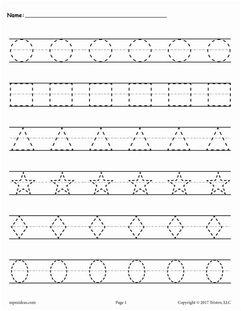 kindergarten shape worksheet printables shape tracing worksheets