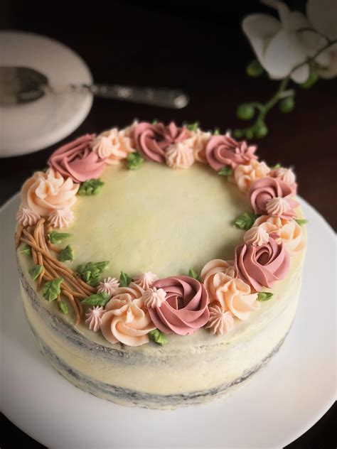 attempt  decorating  cake  buttercream spring inspired