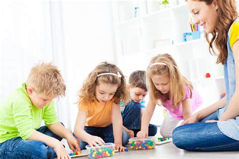 preschool children  activities  mosaic toy stock photo
