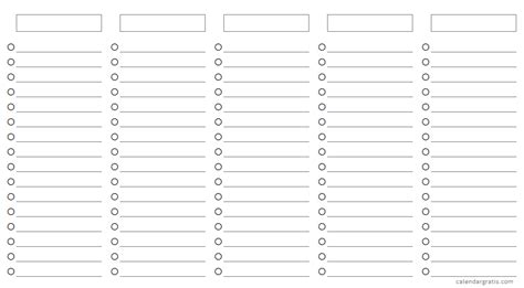 blank weekly   list template   lists printable list template