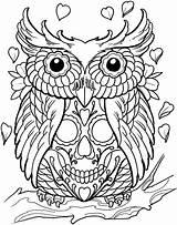 Coloring Skull Sugar Tattoos Tattoo Pages Owl Animal Printable Henna Skulls Adult Color Book Print Adults Dead Getcolorings Tribal Books sketch template