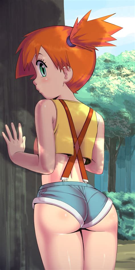 xbooru 1 girl against tree apostle artist arm arms ass back bangs bare legs bare shoulders