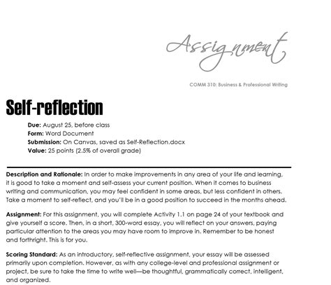 admission essay personal reflection report