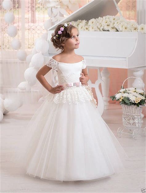 2017 lovely strapless flower girl dresses for wedding vintage white