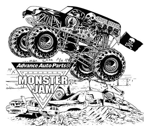 advance auto parts monster jam coloring pages color luna truck