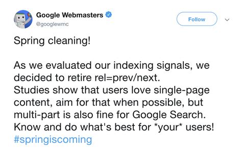 google retires relprevnext pagination tag honcho