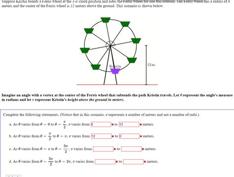 solved suppose kristin boards  ferris wheel   cheggcom