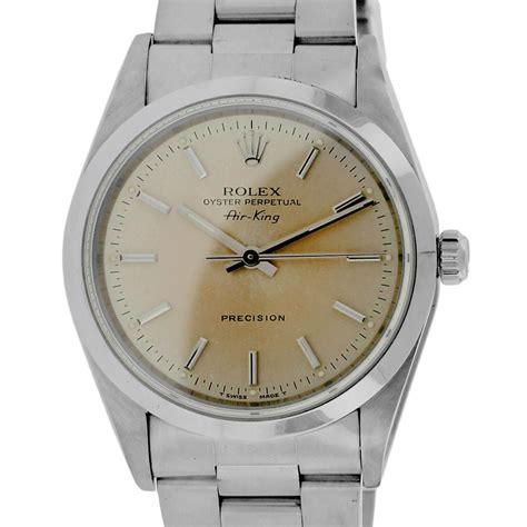 rolex  air king stainless steel
