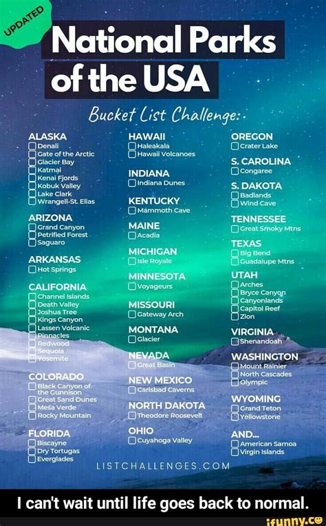 national parks   usa bucket list challenge alaska hawaii oregon