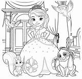 Sofia Coloring First Pages Princess Book Pets sketch template