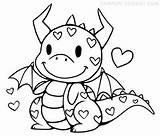 Dragon Coloring Pages Cute Kids Printable Dragons Para Sheets Baby Colouring Heart Book Color Digi Dibujos Pintar Animal Stamps Little sketch template