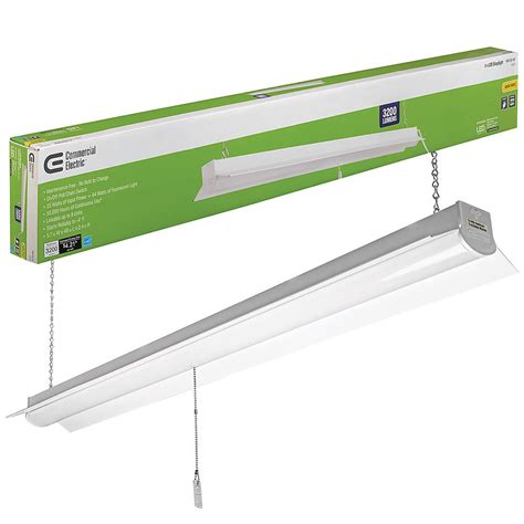 commercial electric   ft  watt equivalent integrated led white linkable shop light