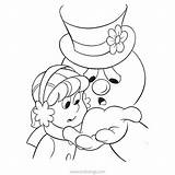 Snowman Frosty Coloring Anad sketch template