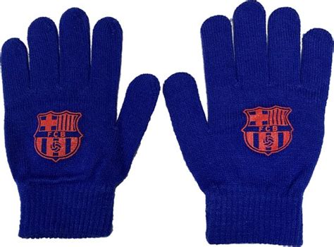 fc barcelona handschoenen kinderen  size blauw acryl elastaan polyester bolcom