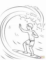 Surfing Coloring Pages Boy Surf Printable Boys Drawing Choose Board Supercoloring Printables Categories Cartoons sketch template