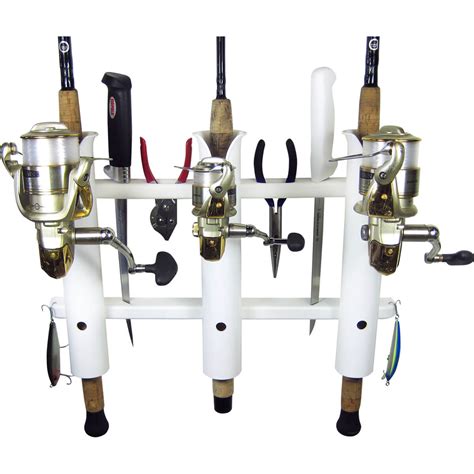 rod deluxe fishing rod holder rack white boat outfitters