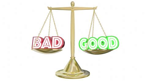 good  bad scale weighing positive negative choices   animation