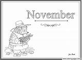 Coloring November Months Year Pages Printable sketch template