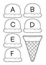 Alphabet Ice Creams Preview sketch template