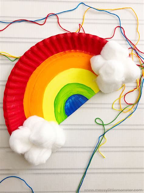 paper plate rainbow craft  toddlers  preschoolers messy