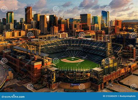 mlb coors field  denver colorado skyline editorial stock image image  protest drone