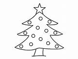 Christmas Tree Coloring Blank Pages Getcolorings Easy Color Getdrawings Kindergarten sketch template