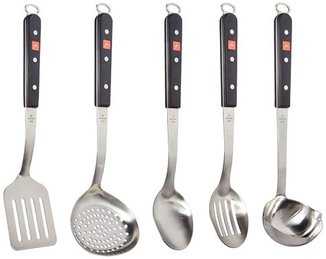 wusthof  piece kitchen tool utensil set brushed stainless steel ebay