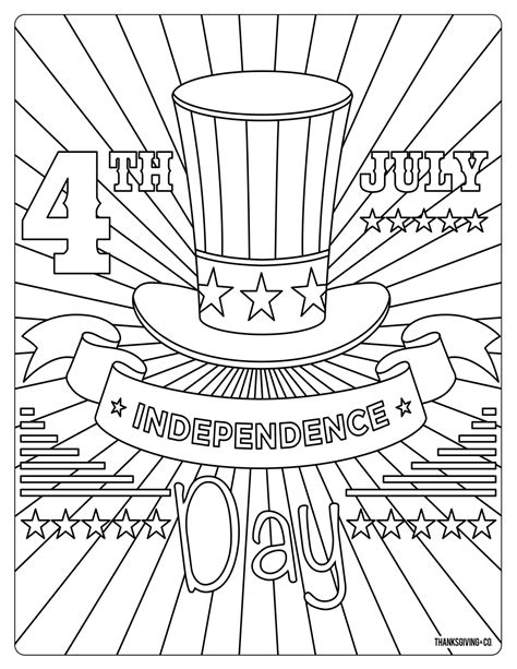 printable independence day   july coloring pages happier human