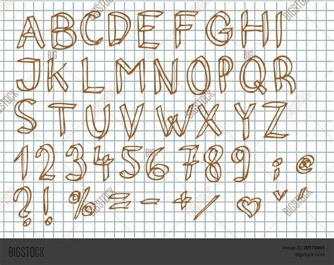 hand drawn  alphabet image photo  trial bigstock