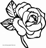 Coloring Rose Pages Simple Getcolorings Impair Color sketch template