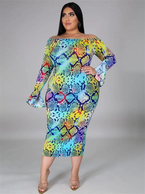 Wholesale Fashion Plus Size Off Shoulder Midi Dress Ucm092360bu