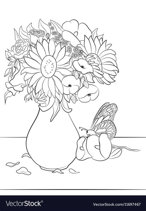loudlyeccentric  vase  flowers coloring pages
