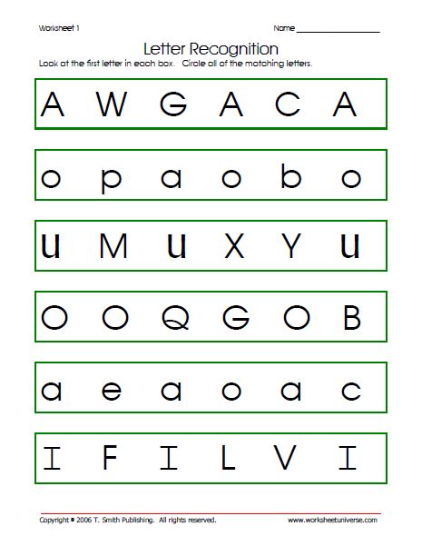 pre  alphabet worksheets letter recognition preschool letter