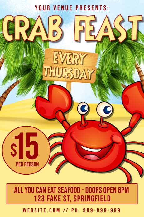 crab feast poster template postermywall
