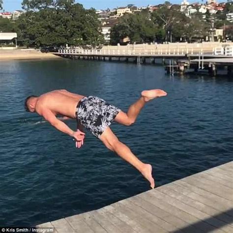 Kris Smith Flaunts His Muscular Back And Ripped Torso At Balmoral Beach