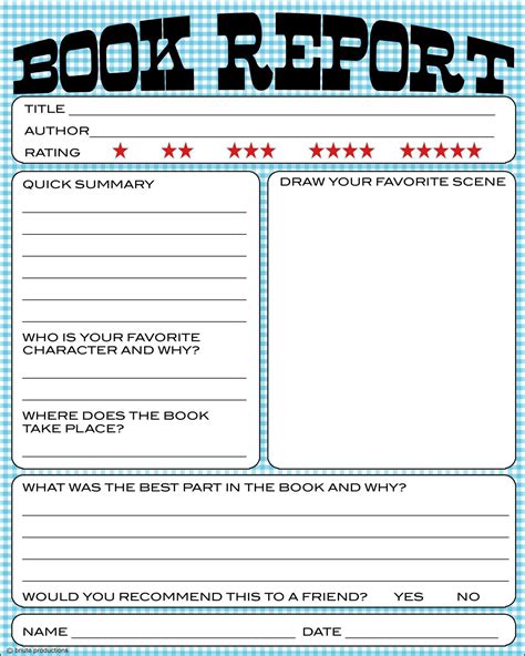 book report printable great   primary grades