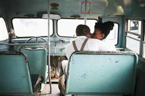 In A Vintage Bus Engagement Photo Ideas Popsugar Love And Sex Photo 20