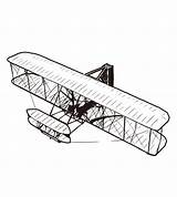 Wright Brothers Plane Flyer Drawing Light Ai  Illustrator sketch template