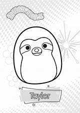 Squishmallow Coloringpagesonly Sloth Squishmallows sketch template